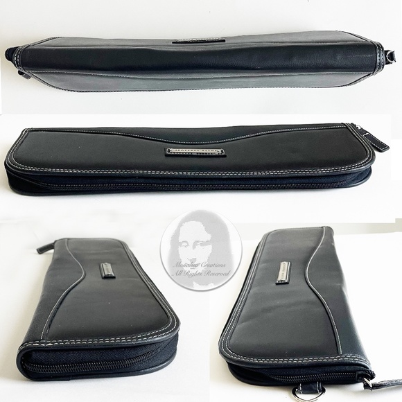 Geoffrey Beene Tie Case Holder Black Leather Travel Case Vintage 90s - Picture 5 of 5